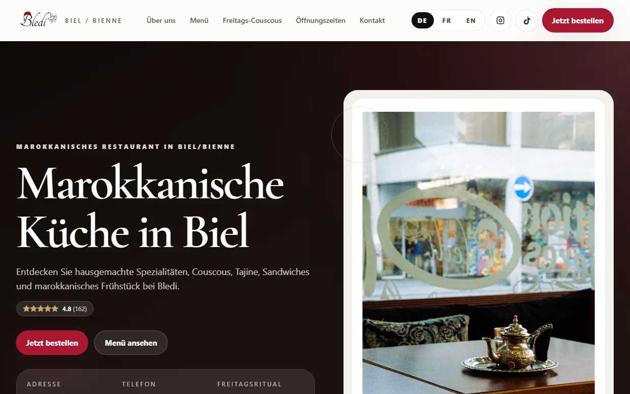 bledi-bienne.ch auf einem Laptop